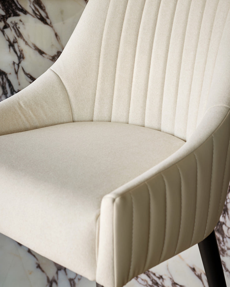 Whitney cream fabric and light grey faux leather bar stool