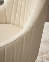 Whitney cream fabric and light grey faux leather dining chair