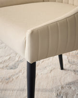 Whitney cream fabric and light grey faux leather dining chair