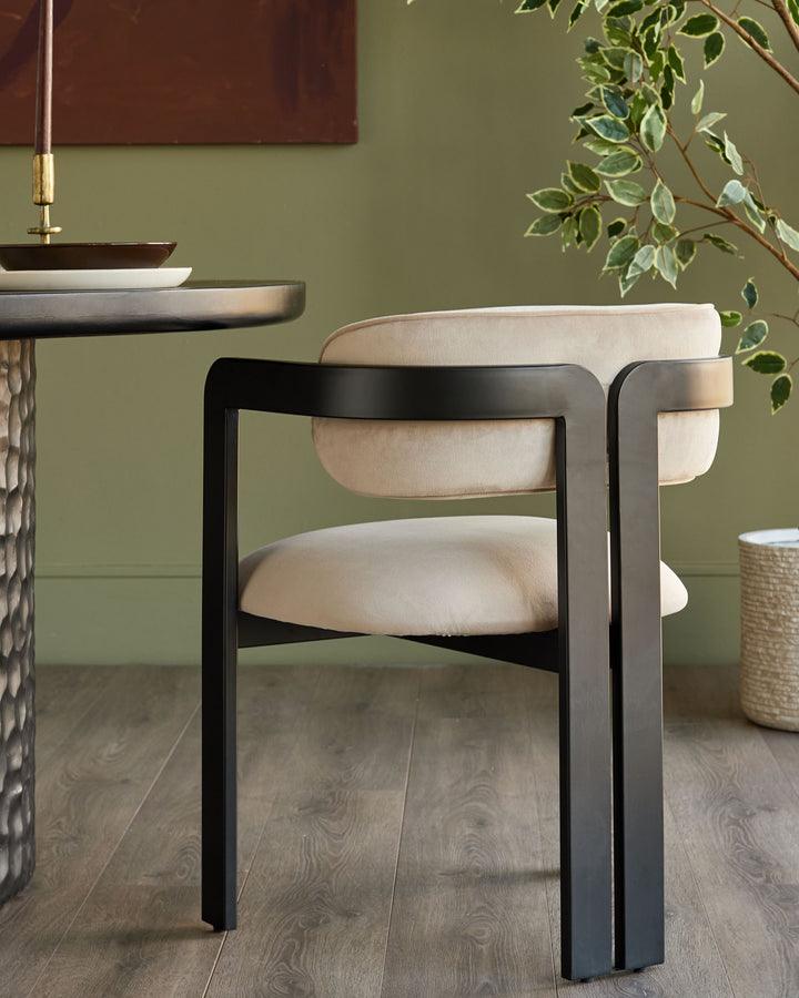 Xander champagne velvet dining chair