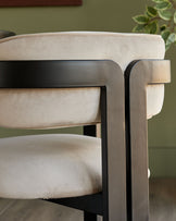 Xander champagne velvet dining chair