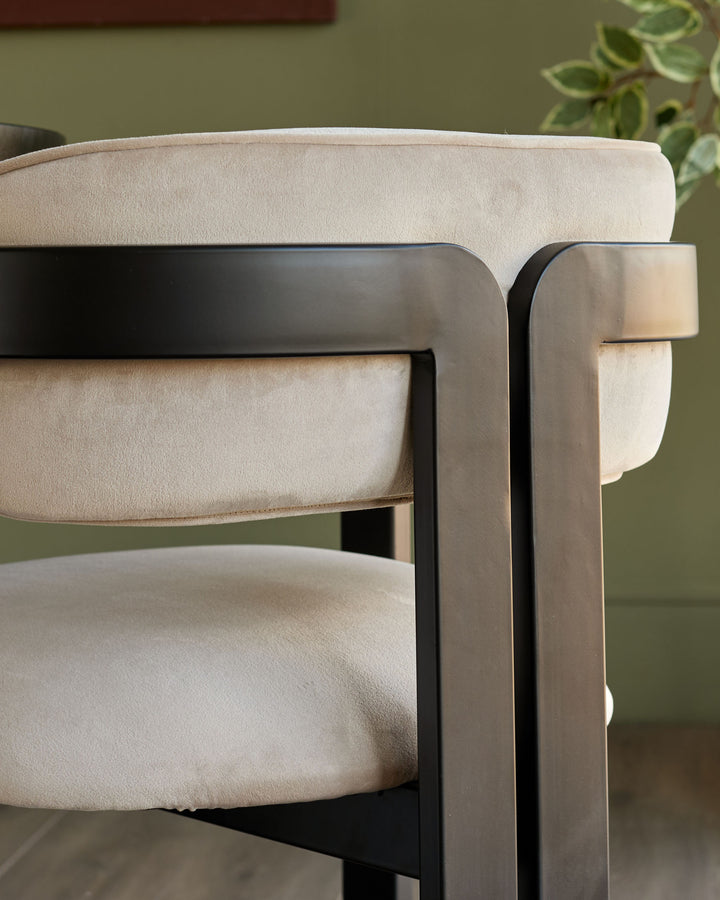 Xander champagne velvet dining chair