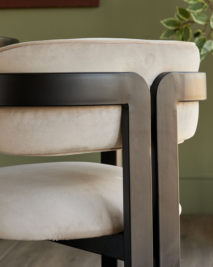 Xander champagne velvet dining chair