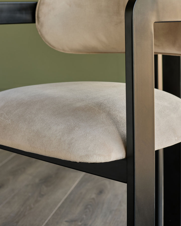Xander champagne velvet dining chair