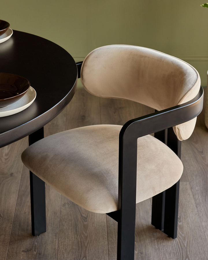 Xander champagne velvet dining chair
