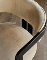 Xander champagne velvet dining chair