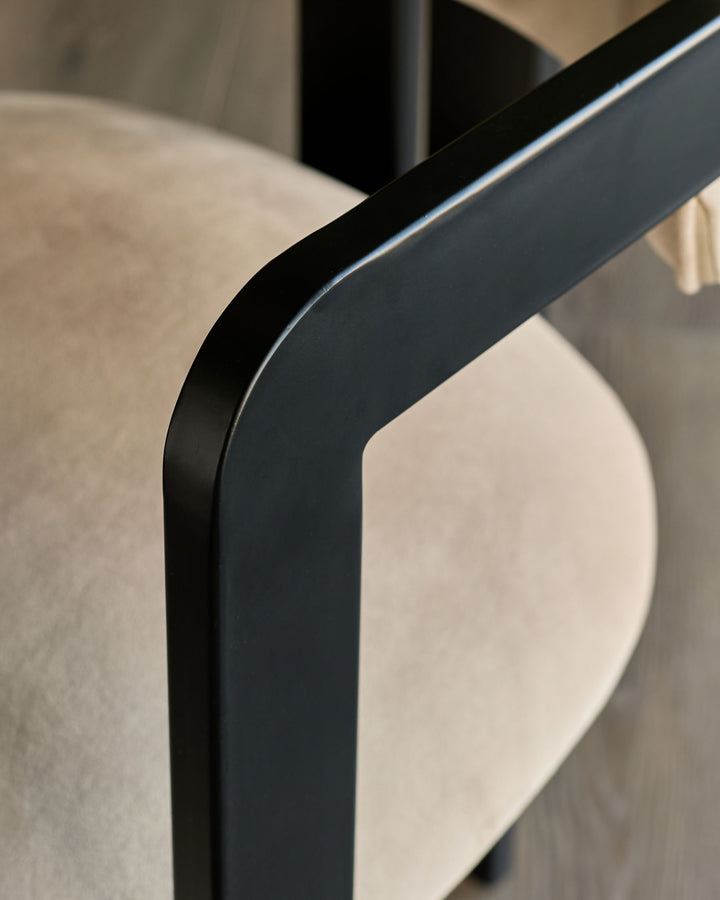 Xander champagne velvet dining chair