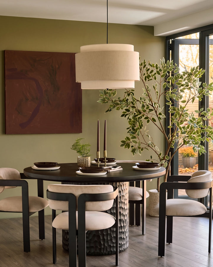 Xander champagne velvet dining chair