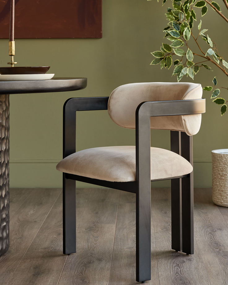 Xander champagne velvet dining chair