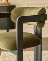 Xander olive green velvet dining chair