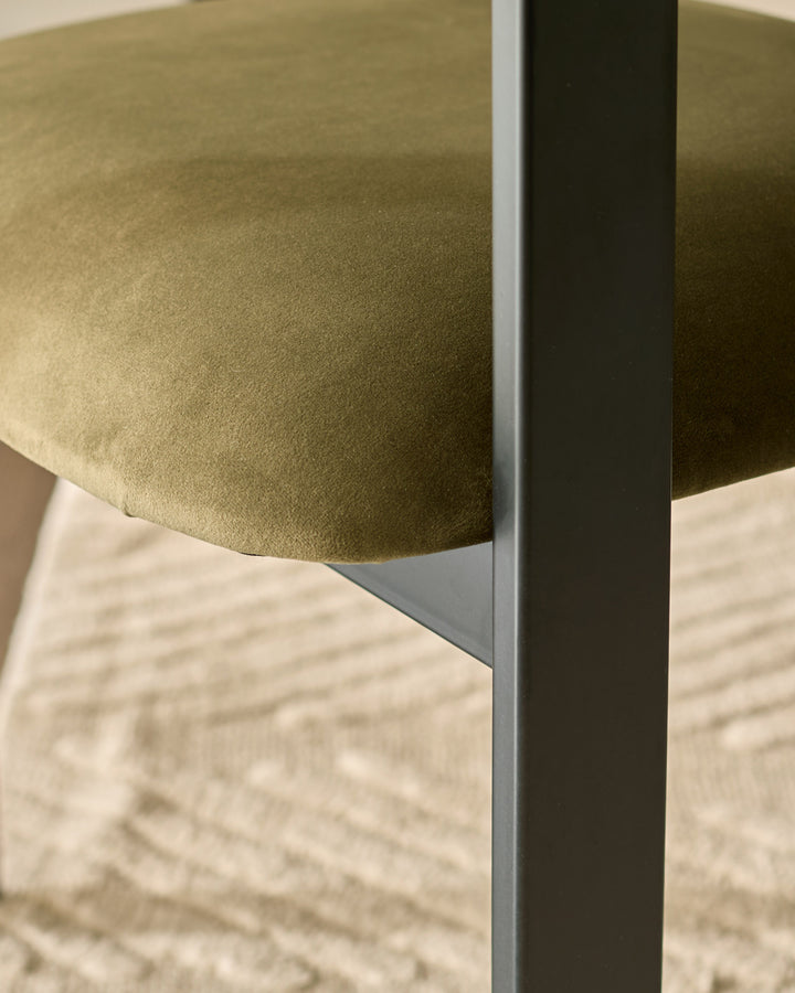 Xander olive green velvet dining chair