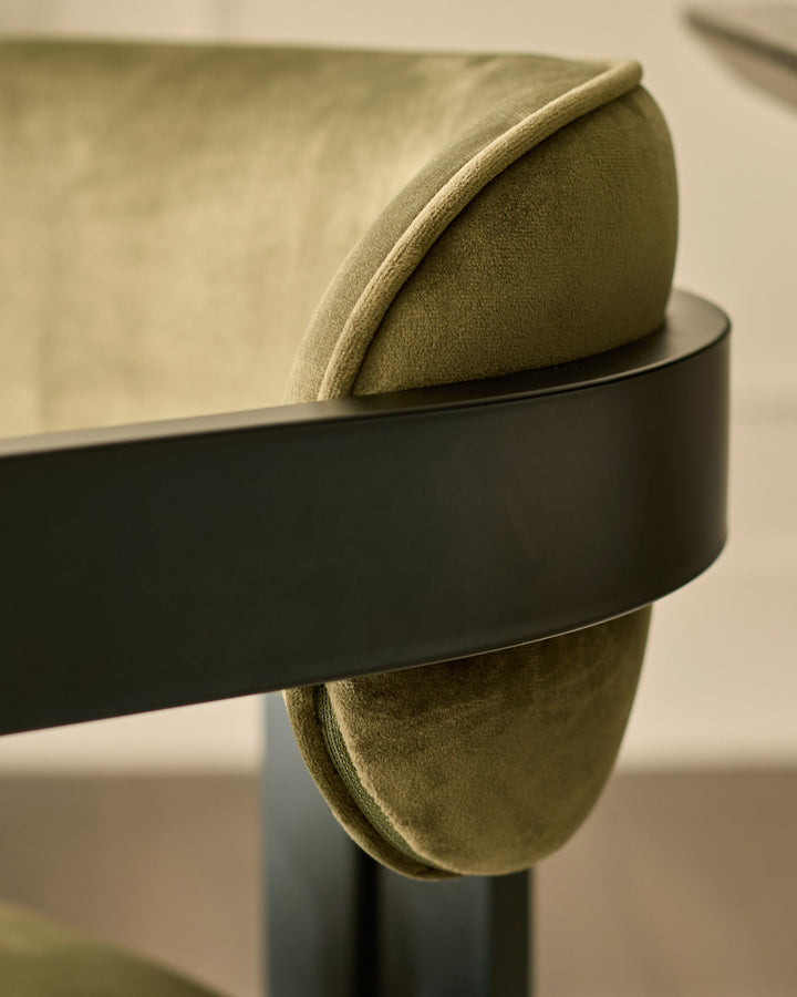 Xander olive green velvet dining chair