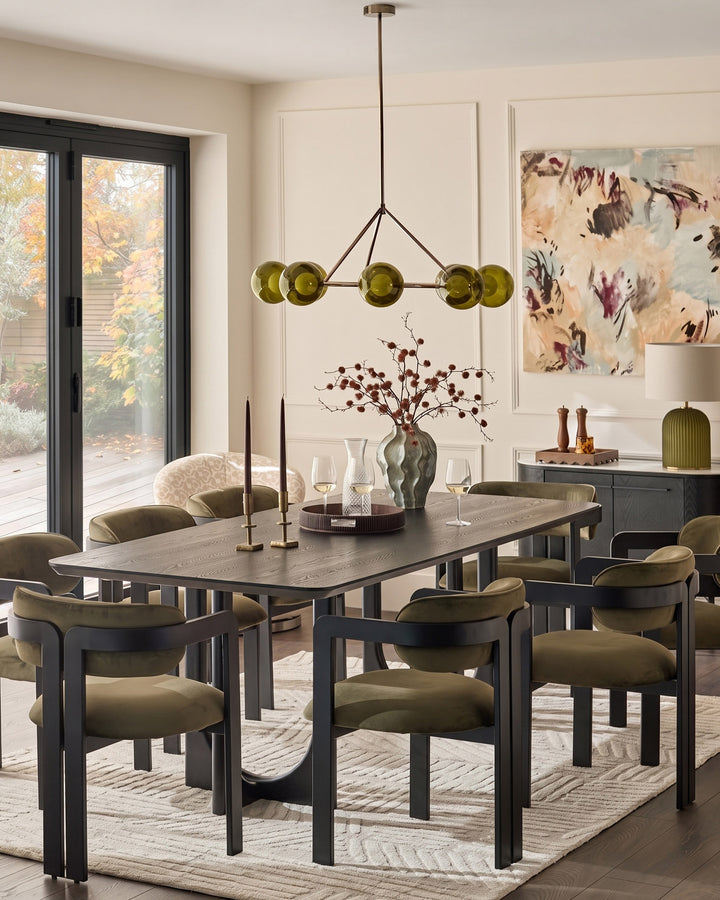 Xander olive green velvet dining chair