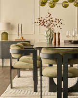 Xander olive green velvet dining chair