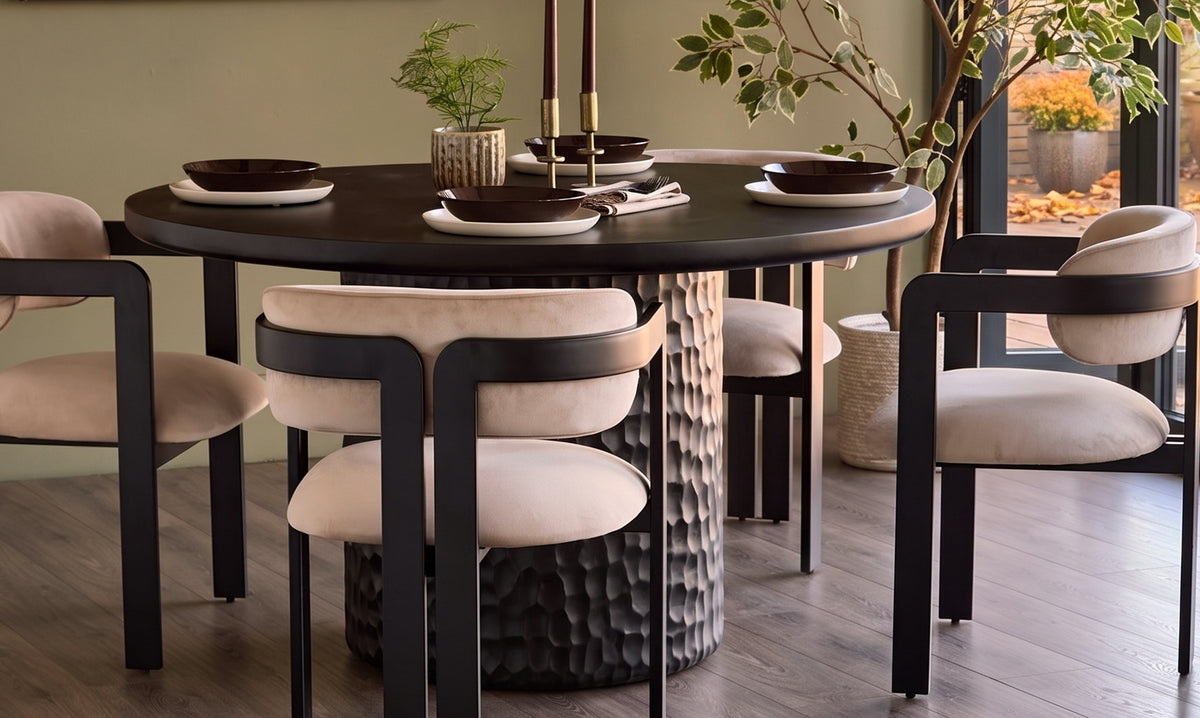 Xander champagne velvet dining chair