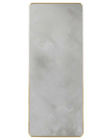 Yannis rectangular full-length leaner mirror with gold frame and rounded corners, displayed against white background.