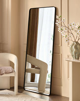 Yannis black rectangular full length leaner mirror