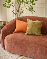 Zoey apricot chenille 2 seater sofa