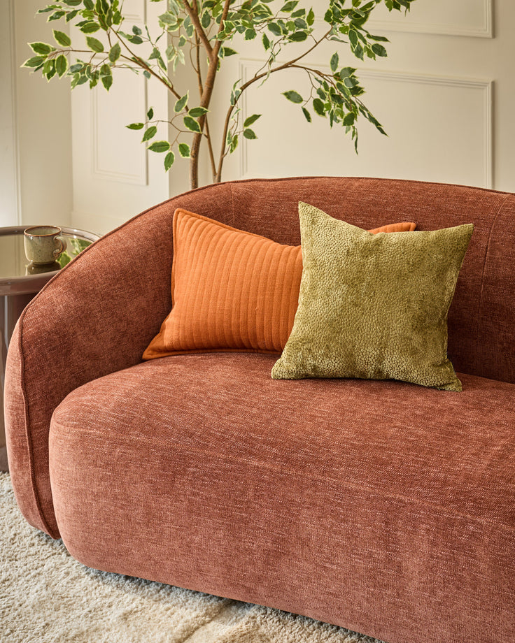 Zoey apricot chenille 2 seater sofa