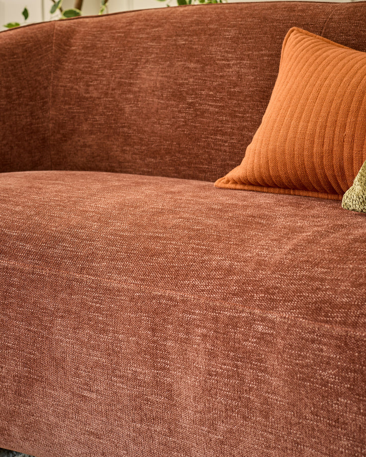 Zoey apricot chenille 2 seater sofa