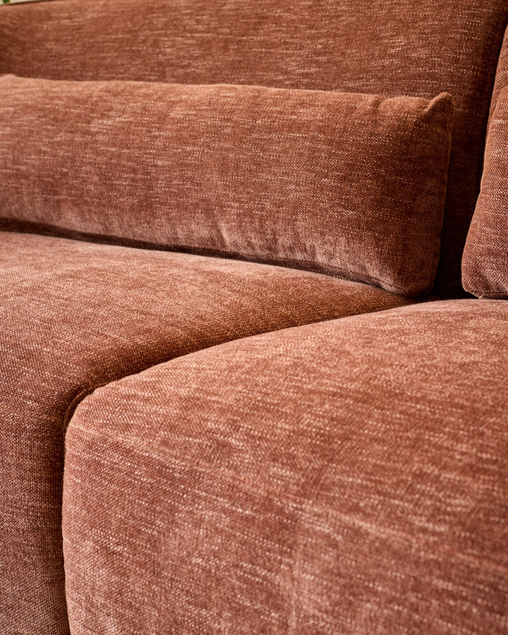 Zoey apricot chenille 3 seater sofa