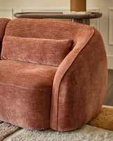 Zoey apricot chenille 3 seater sofa