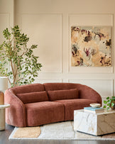 Zoey apricot chenille 3 seater sofa