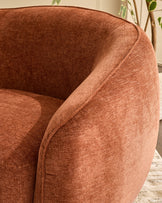 Zoey apricot chenille armchair