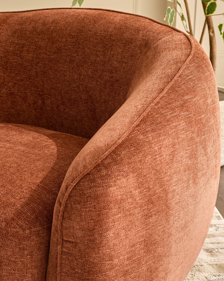 Zoey apricot chenille armchair