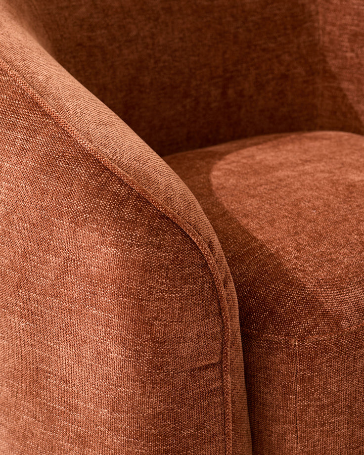 Zoey apricot chenille armchair