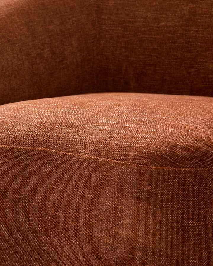 Zoey apricot chenille armchair