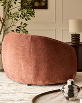 Zoey apricot chenille armchair