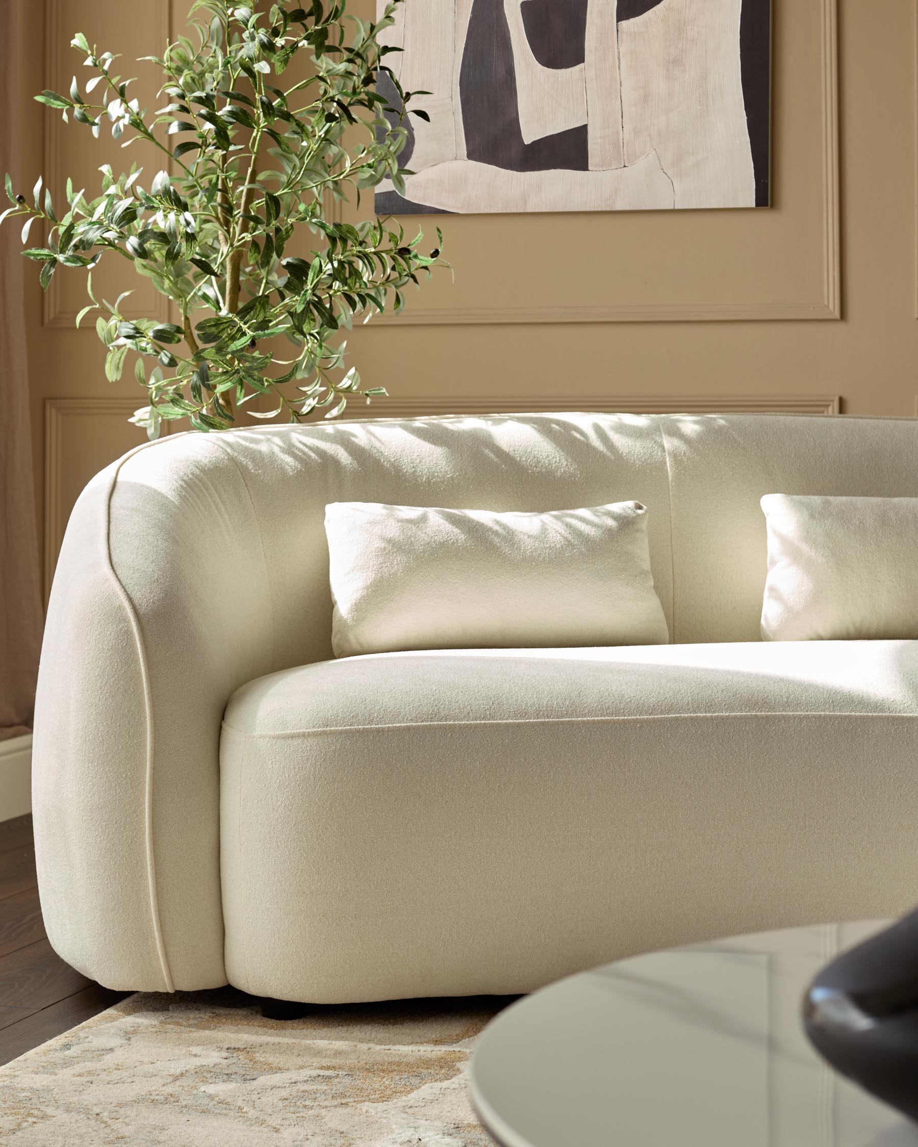 Zoey ivory boucle 2 seater sofa – Danetti
