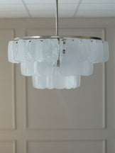 Estelle white glass brushed bronze chandelier light