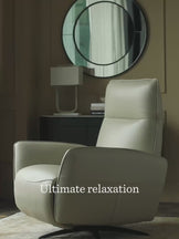 Aiden ivory fabric massage recliner accent chair