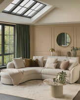 Ottilie natural fabric right hand corner chaise sofa