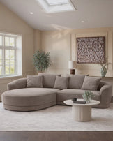 Caspian mink chenille left hand corner chaise sofa