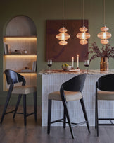 Enzo natural leather bar stool