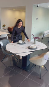 Fraser natural ceramic extending 4-6 seater dining table