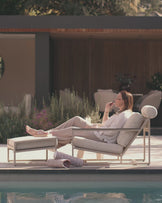 Verano natural garden chair and footstool