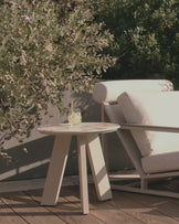 Bianco natural with white calacatta garden side table