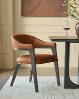 Dylan tan leather dining chair