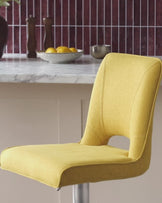 Ludo Yellow Fabric Gas Lift Bar Stool