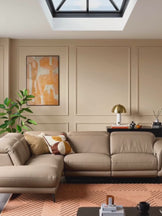 Connor natural leather right hand corner chaise sofa