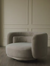 Henry mocha plush fabric swivel love seat
