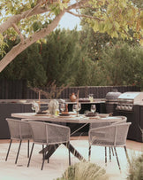 Donato dark grey 10 seater dining table
