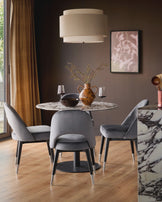 Clover dark grey velvet dining chair