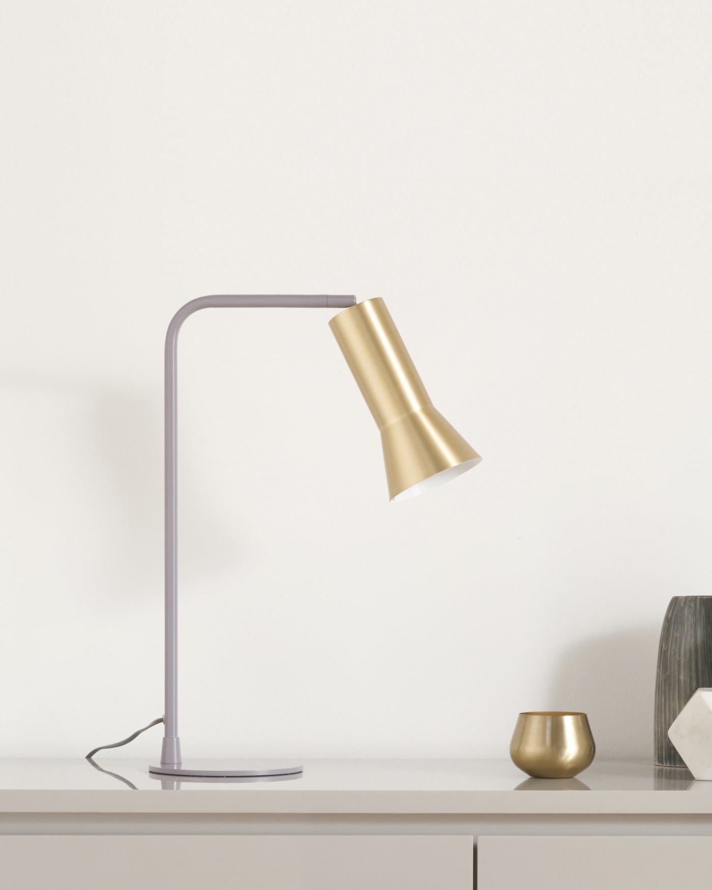 Alfie Grey And Brass Table Lamp