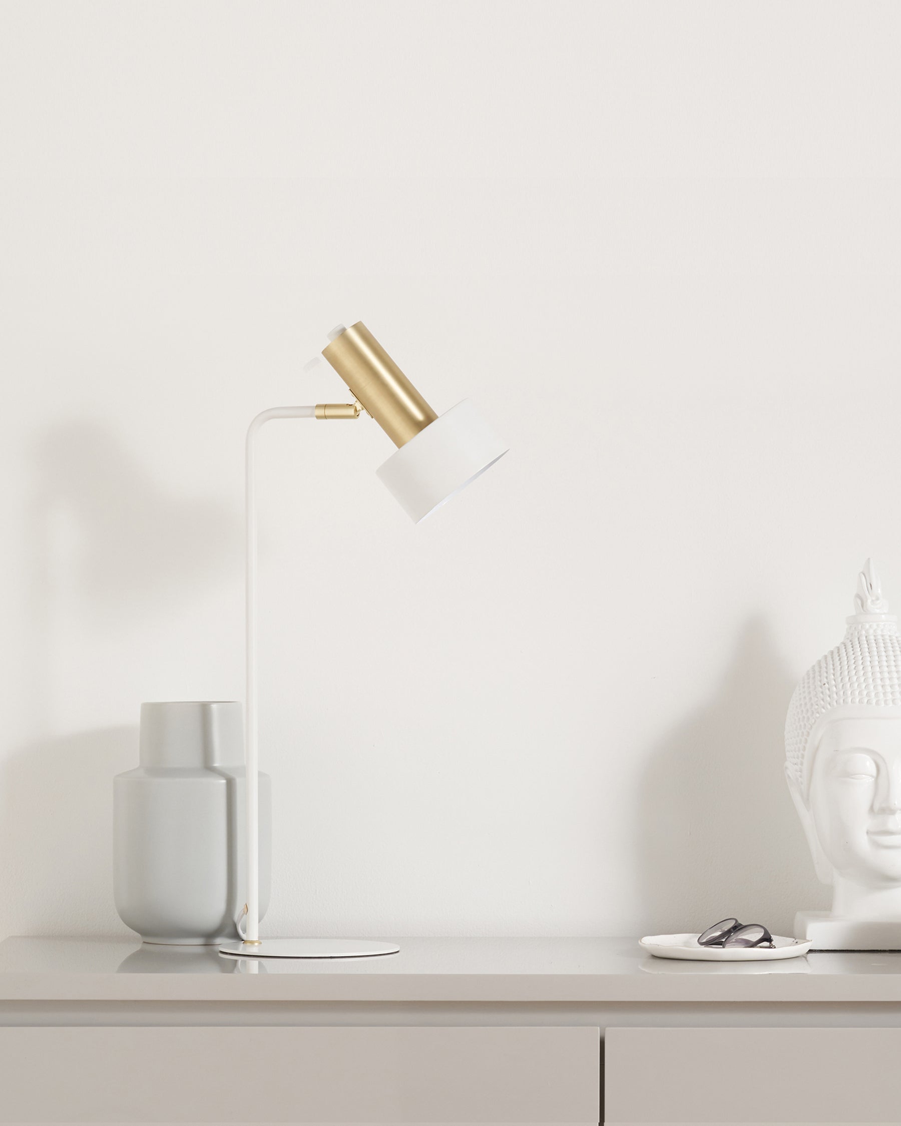 alma and brass table lamp white