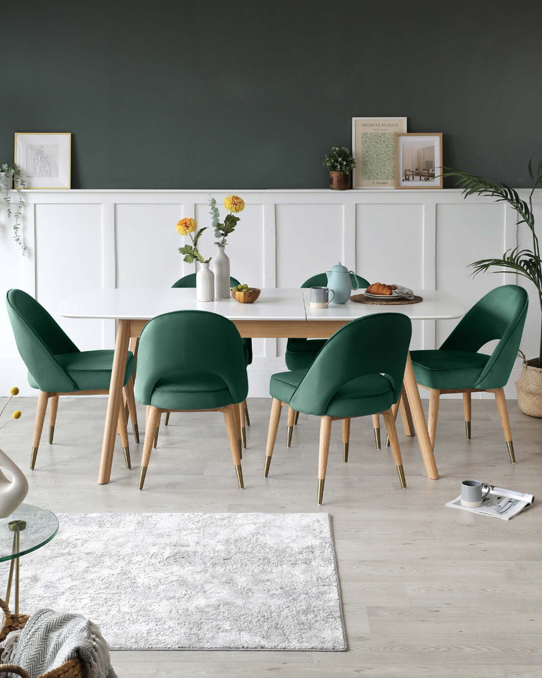 aver dining table and clover dining set green
